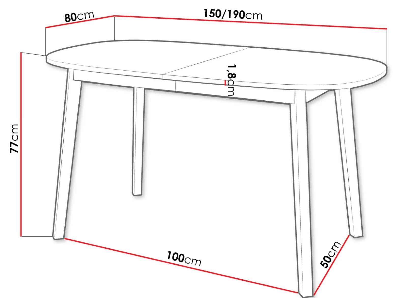 Stół nowoczesny rozkładany Klebo S 150x80