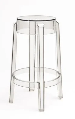 Stołek barowy Duch 75 cm inspirowany Ghost transparentny