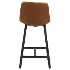 STOŁEK BAROWY Oregon PU brandy loftowy retro EKOSKÓRA