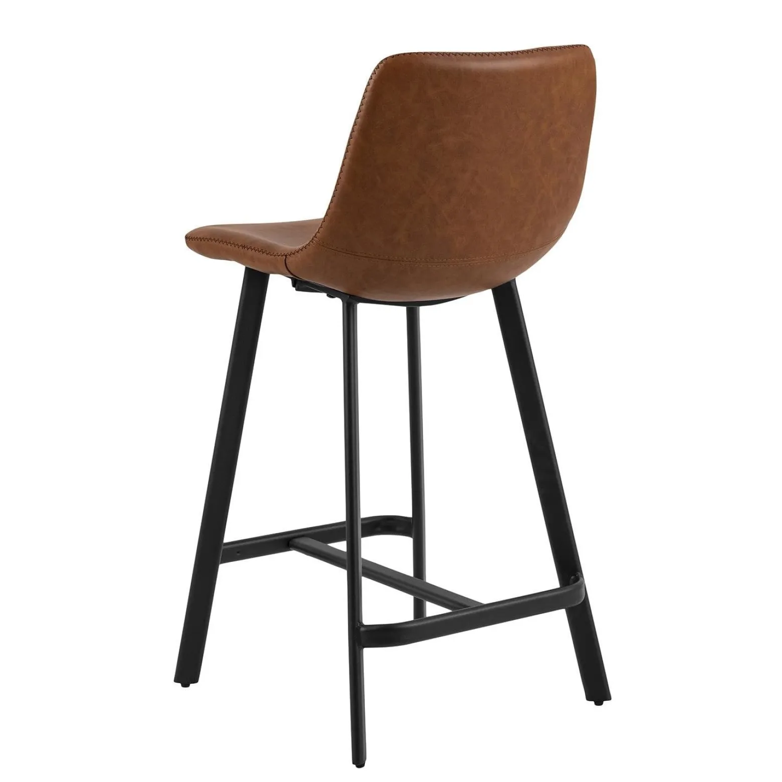 STOŁEK BAROWY Oregon PU brandy loftowy retro EKOSKÓRA