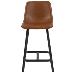 STOŁEK BAROWY Oregon PU brandy loftowy retro EKOSKÓRA