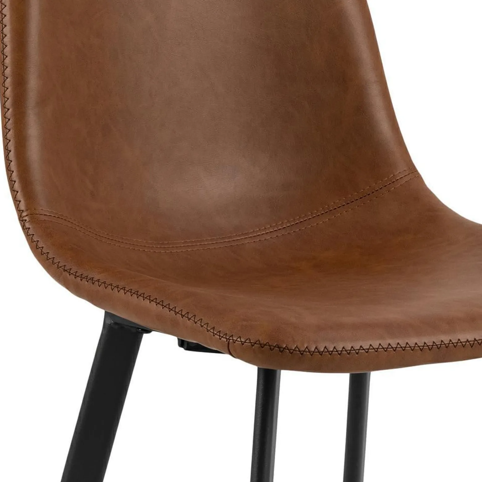 STOŁEK BAROWY Oregon PU brandy loftowy retro EKOSKÓRA