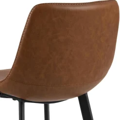 STOŁEK BAROWY Oregon PU brandy loftowy retro EKOSKÓRA