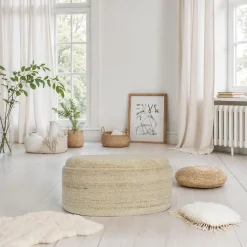 Stołek z Pojemnikiem Włosna 81 cm Tapicerowany Brązowy Nowoczesny Salon