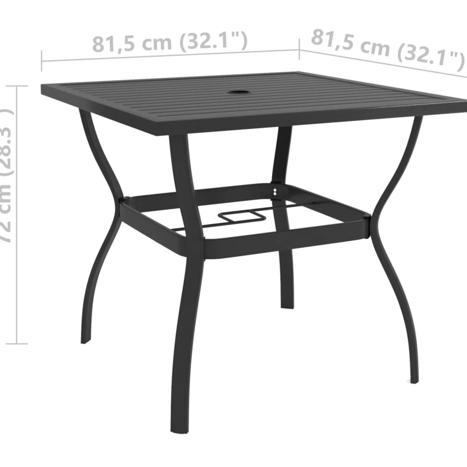 Stół ogrodowy Antracyt 81.5 x 81.5 x 72 cm Stal vidaXL