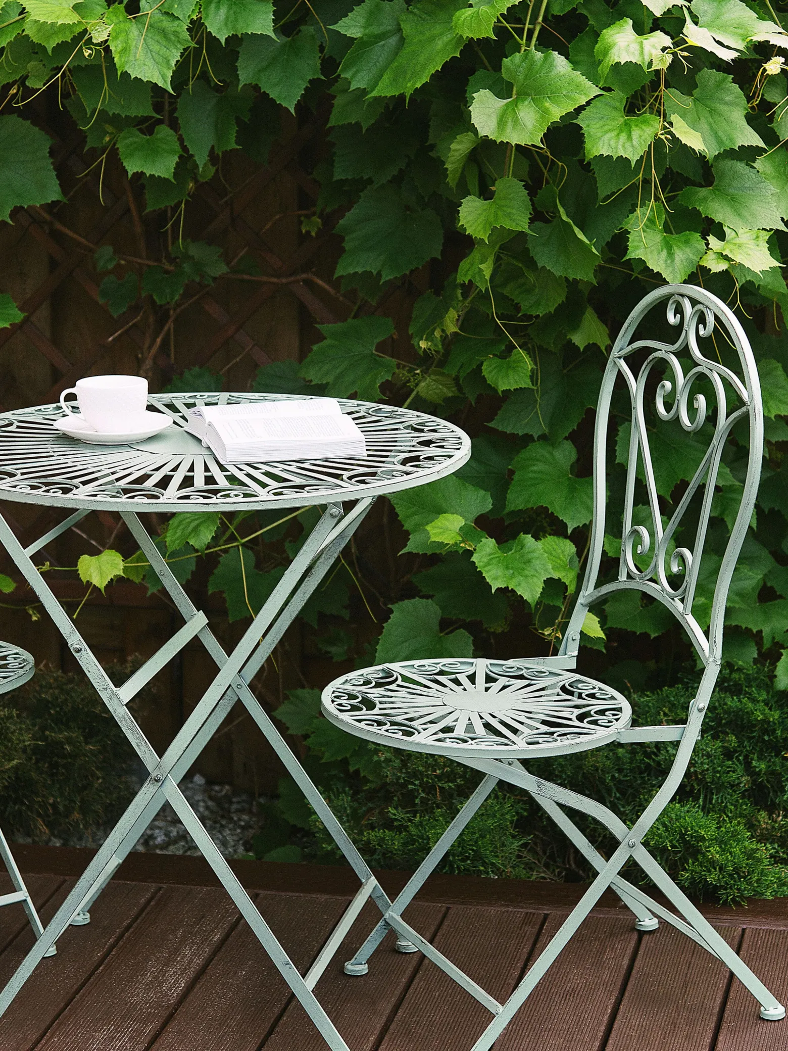 Stół ogrodowy bistro 70 cm metal zielony