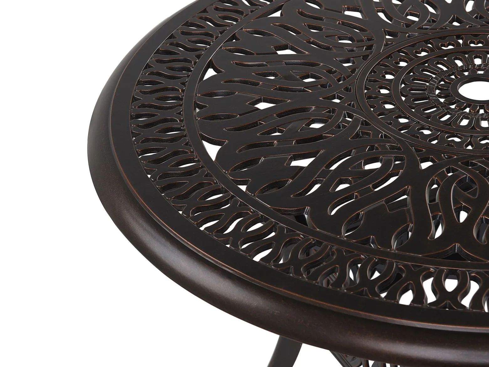 Stół ogrodowy okrągły 90 cm brązowy metal