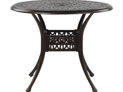 Stół ogrodowy okrągły 90 cm brązowy metal