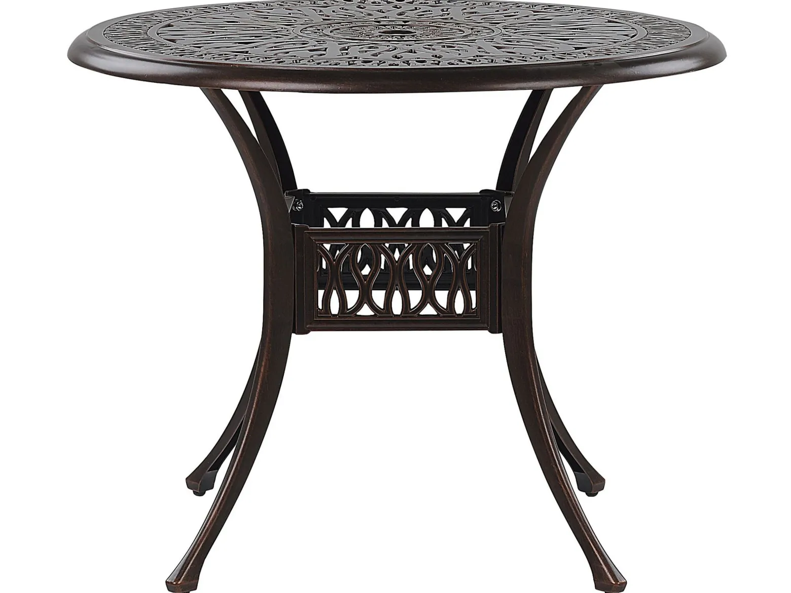 Stół ogrodowy okrągły 90 cm brązowy metal