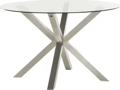 Stół ogrodowy okrągły 120 cm stal nierdzewna srebrny