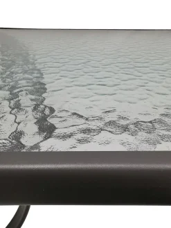 Stół ogrodowy taras metal stabilny 150x80 cm Majorka Trio 8 osobowy czarny