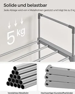 Stojak Na Buty, 10-Poziomowy Metalowy Organizator Buta