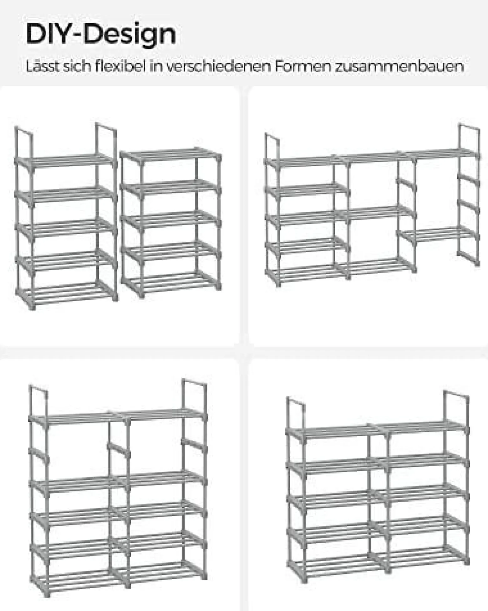Stojak Na Buty, 10-Poziomowy Metalowy Organizator Buta