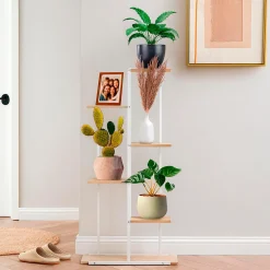 Stojak na kwiaty 113 cm kwietnik metalowy z 6 półkami loft wielopoziomowy