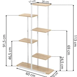 Stojak na kwiaty 113 cm kwietnik metalowy z 6 półkami loft wielopoziomowy