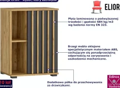 Stojąca szafka z lamelami dąb craft + czarny - Matica