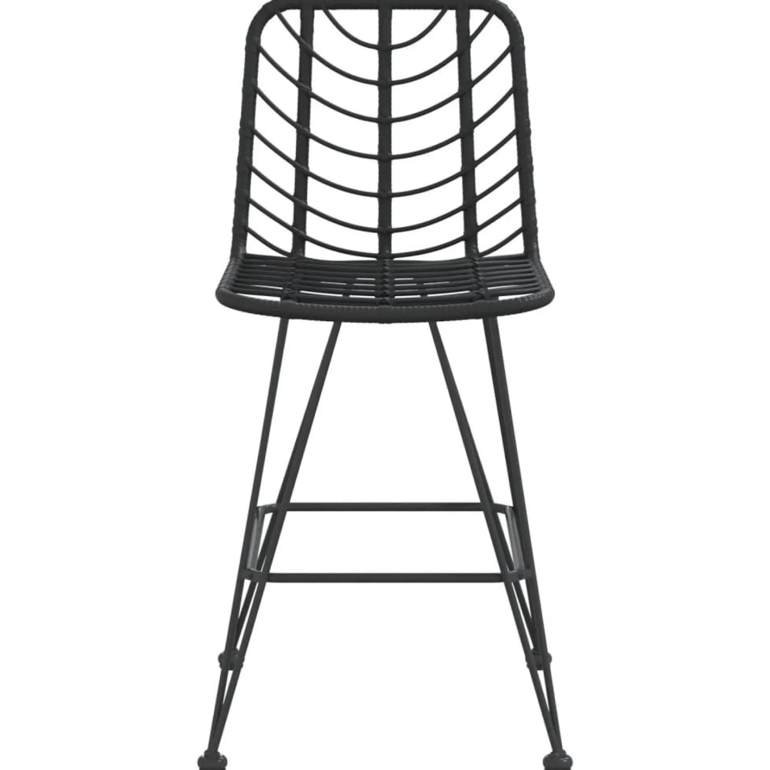 Stołki barowe, 2 szt., czarne 45x56x103,5 cm, PE, rattan i stal