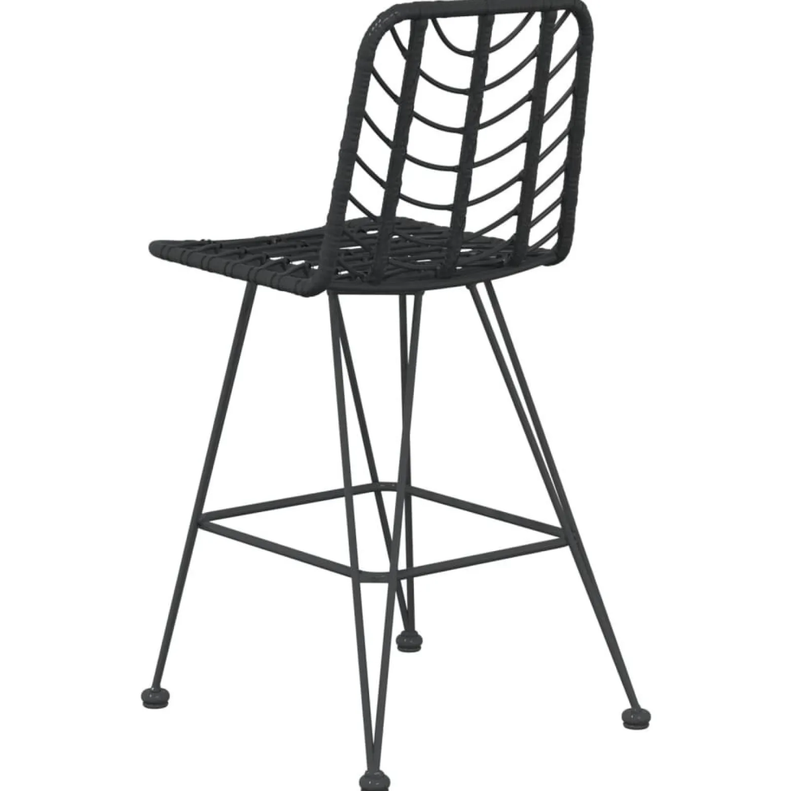 Stołki barowe, 2 szt., czarne 45x56x103,5 cm, PE, rattan i stal