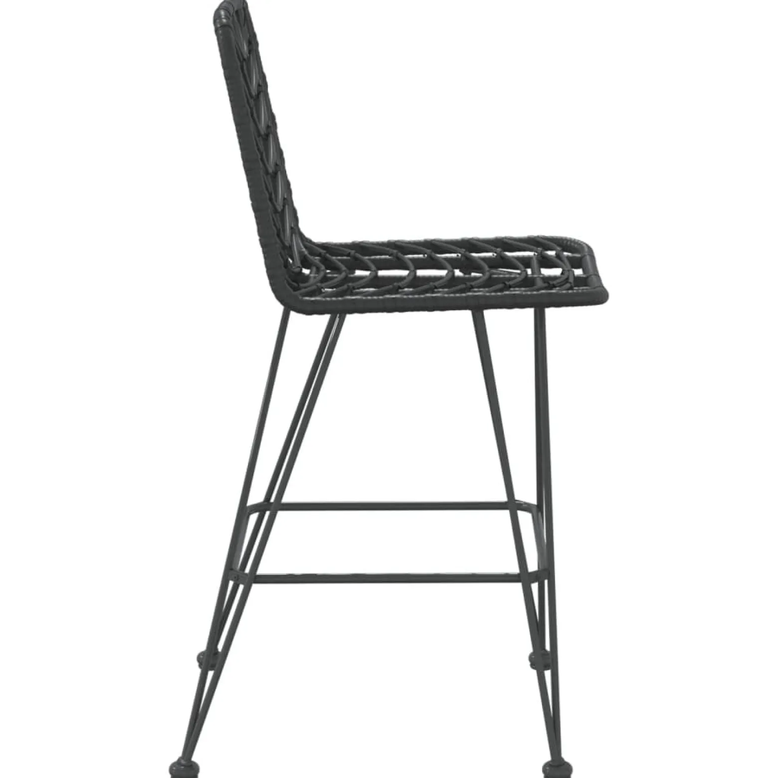 Stołki barowe, 2 szt., czarne 45x56x103,5 cm, PE, rattan i stal
