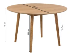 Stół okrągły 120 cm Livorno, kolor dębowy olejowany