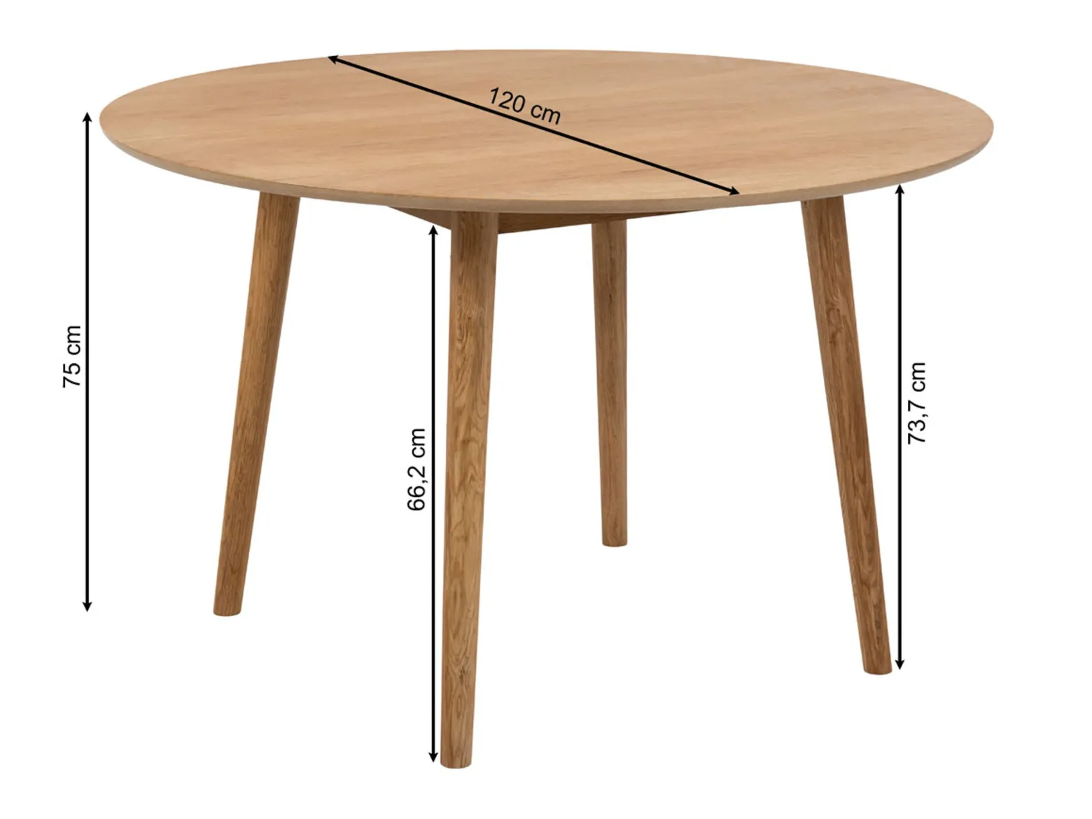 Stół okrągły 120 cm Livorno, kolor dębowy olejowany