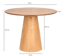 STÓŁ OKRĄGŁY 80 cm Soleilo MDF I OKLEINA DREWNA