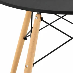 Stół okrągły czarny 70 cm skandynawski drewniane nogi do kuchni BEGRYF