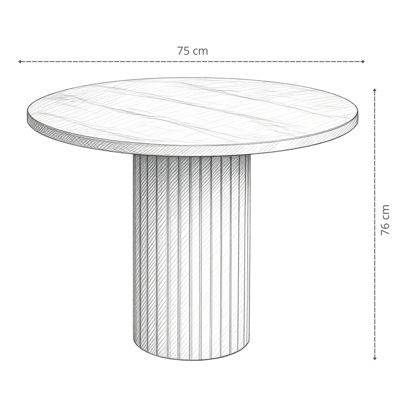 Stół okrągły NESTA 75 cm - Biały Marmur