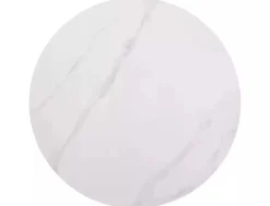 Stół okrągły RION 90 cm biały marmur/ czarny