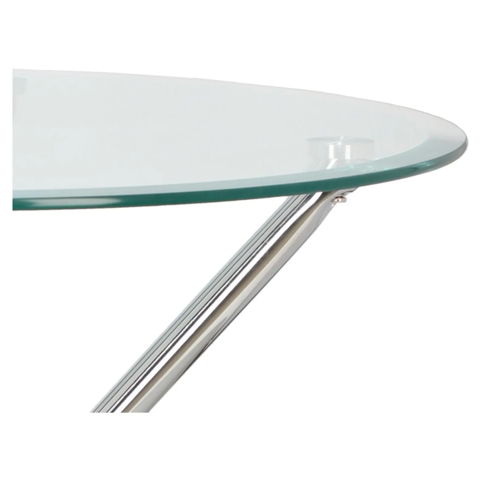 STÓŁ OKRĄGŁY Ufo 80 cm transparentny/chrom SZKLANY BLAT