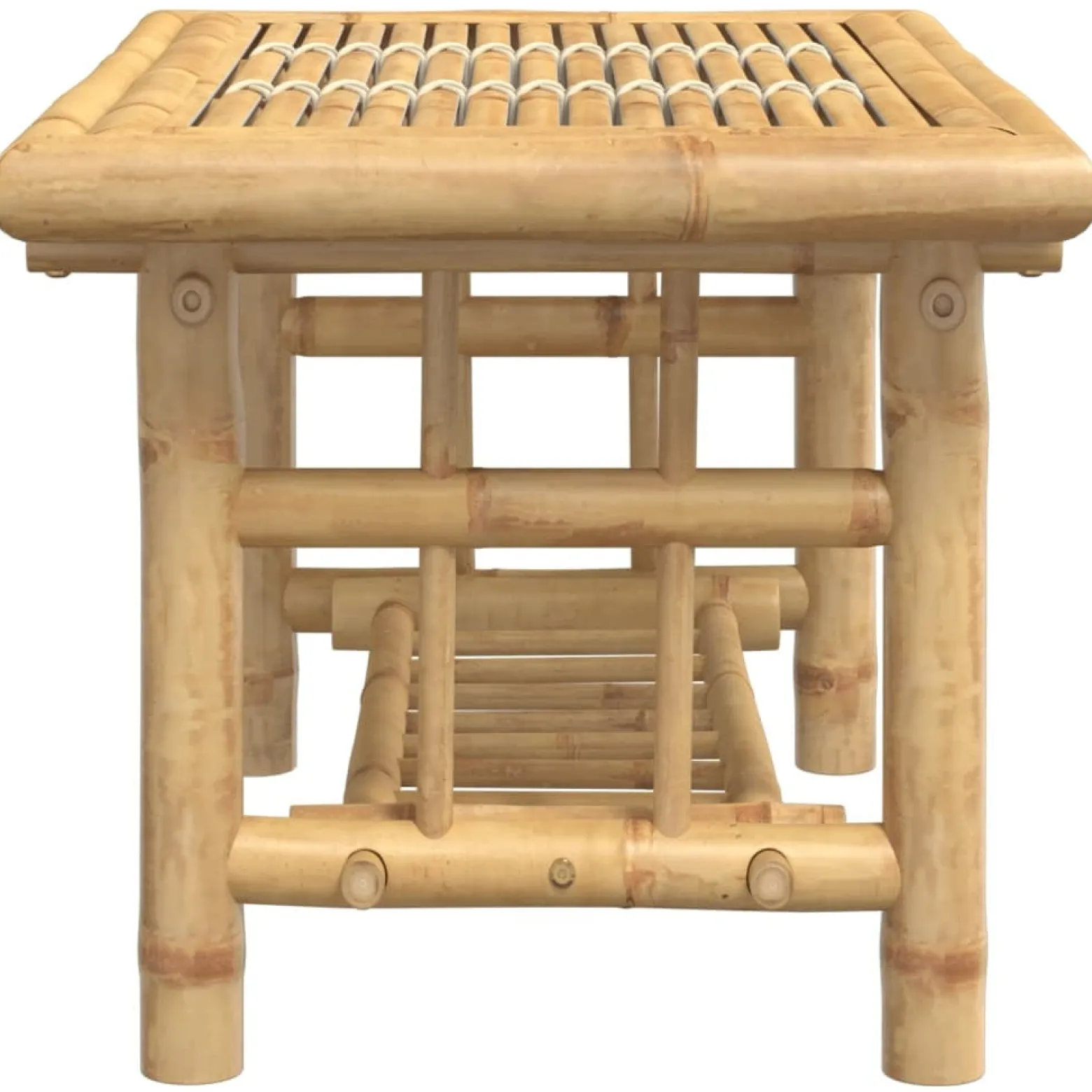 Stolik Kawowy Ława Stół Bambusowy 70x45x36 Półka Do Salonu Do Pokoju