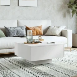 Stolik Kawowy Ława Stół Biały 60x60x31.5 Do Salonu Do Pokoju