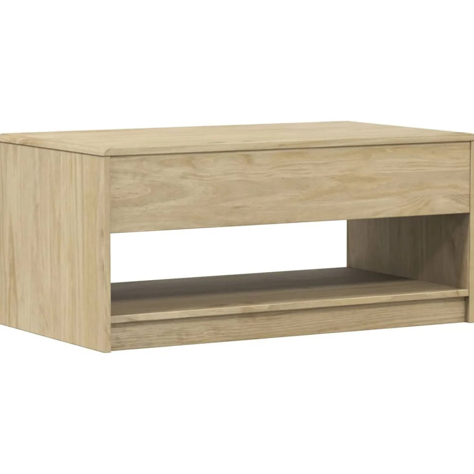 Stolik Kawowy Ława Stół Dębowy Drewniany 99x55x45 Szuflady Półka Do Salonu