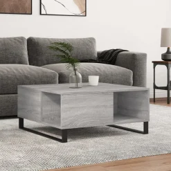 Stolik Kawowy Ława Stół Szary 80x80x36.5 Do Salonu Do Pokoju