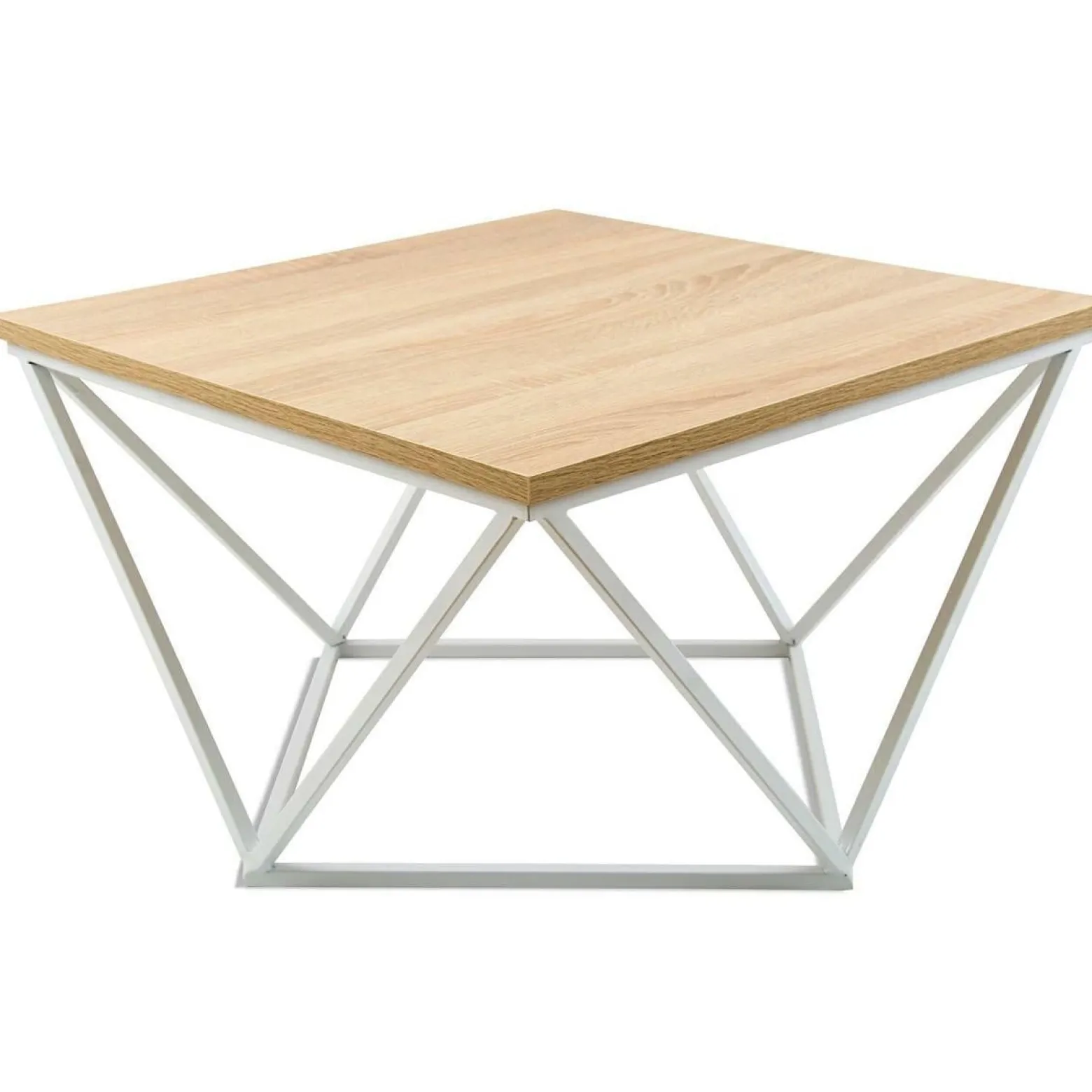 Stolik kawowy Curved 60 cm biały jasny