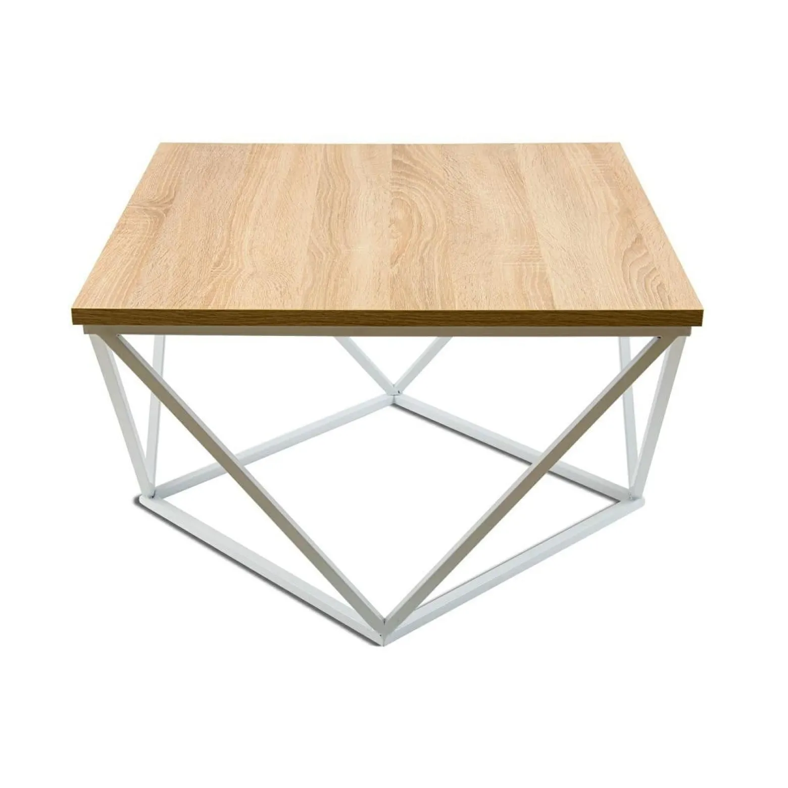 Stolik kawowy Curved 60 cm biały jasny