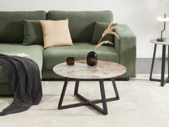 Stolik kawowy efekt marmur ceramiczny blat