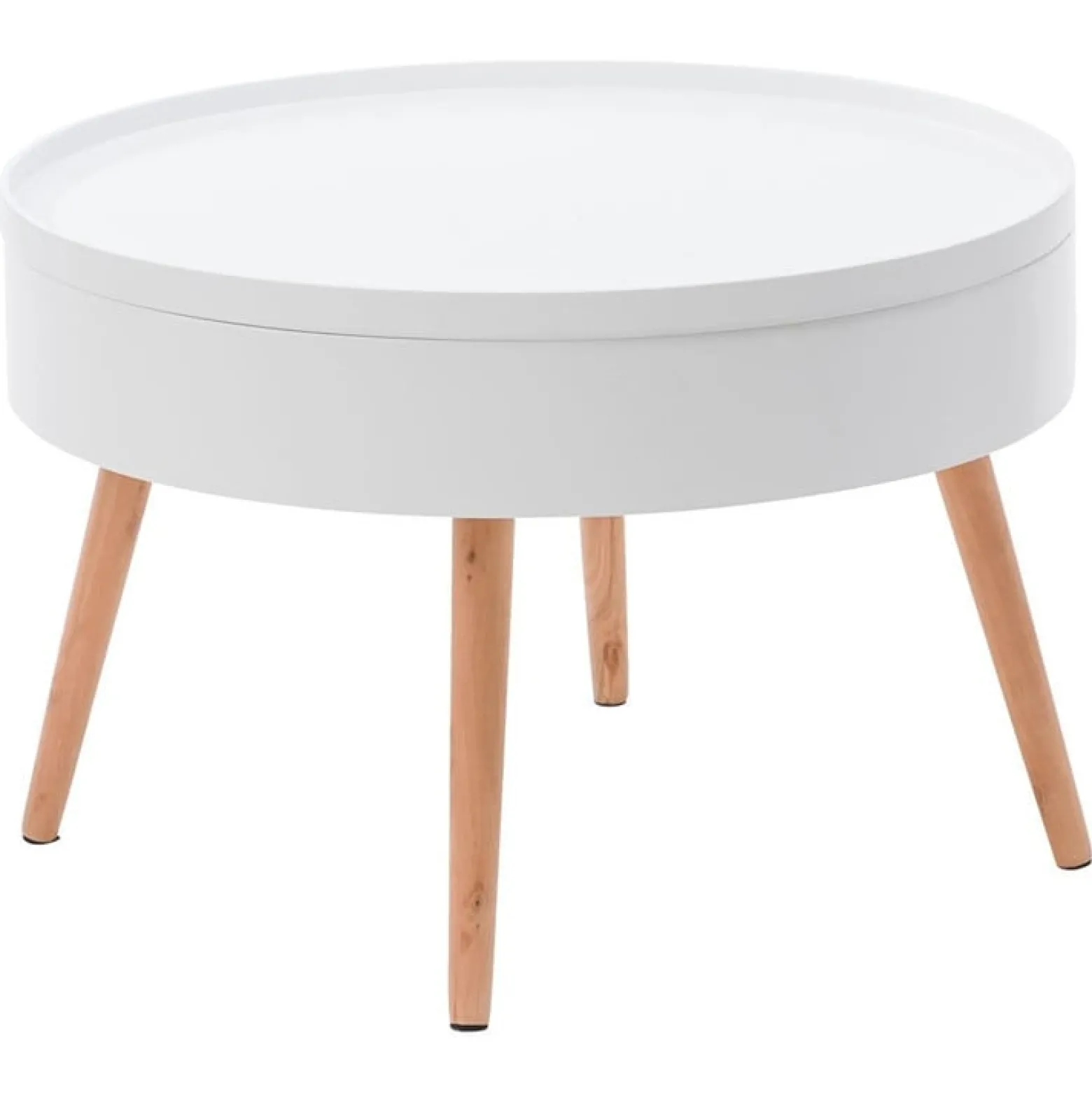 Stolik kawowy okrągły ze schowkiem 60cm ModernHome