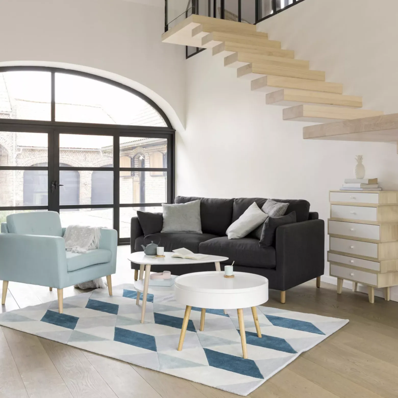 Stolik kawowy okrągły ze schowkiem 60cm ModernHome