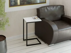 Stolik pomocniczy boczny kawowy przystawny pod laptopa metalowy czarny loft