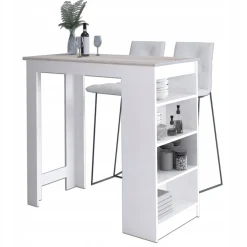 Stolik barowy AKORD Biały, Dąb Sonoma 115 cm 115x50x103 cm