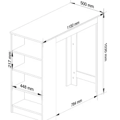 Stolik barowy AKORD Biały, Dąb Sonoma 115 cm 115x50x103 cm