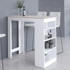 Stolik barowy AKORD Biały, Dąb Sonoma 115 cm 115x50x103 cm