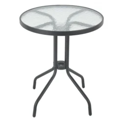 Stolik Bistro 60 cm szklany / antracyt PATIO | Dajar
