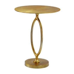 Stolik boczny Alu Złoty 44cm Okrągły Stolik salonu kawowy Stolik metalowy