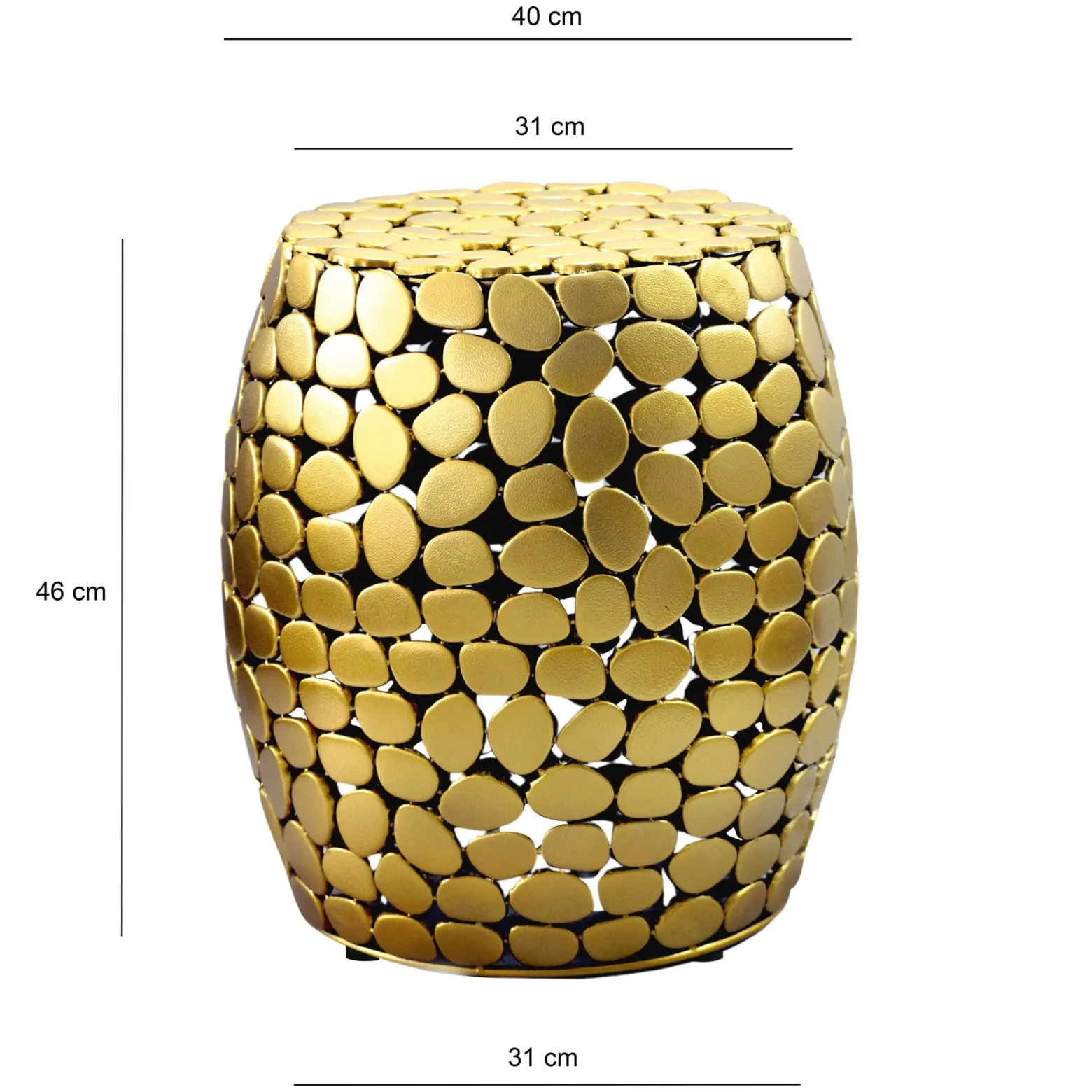 Stolik boczny okrągły 40cm Stolik kawowy Metal Alu Stolik do salonu mały