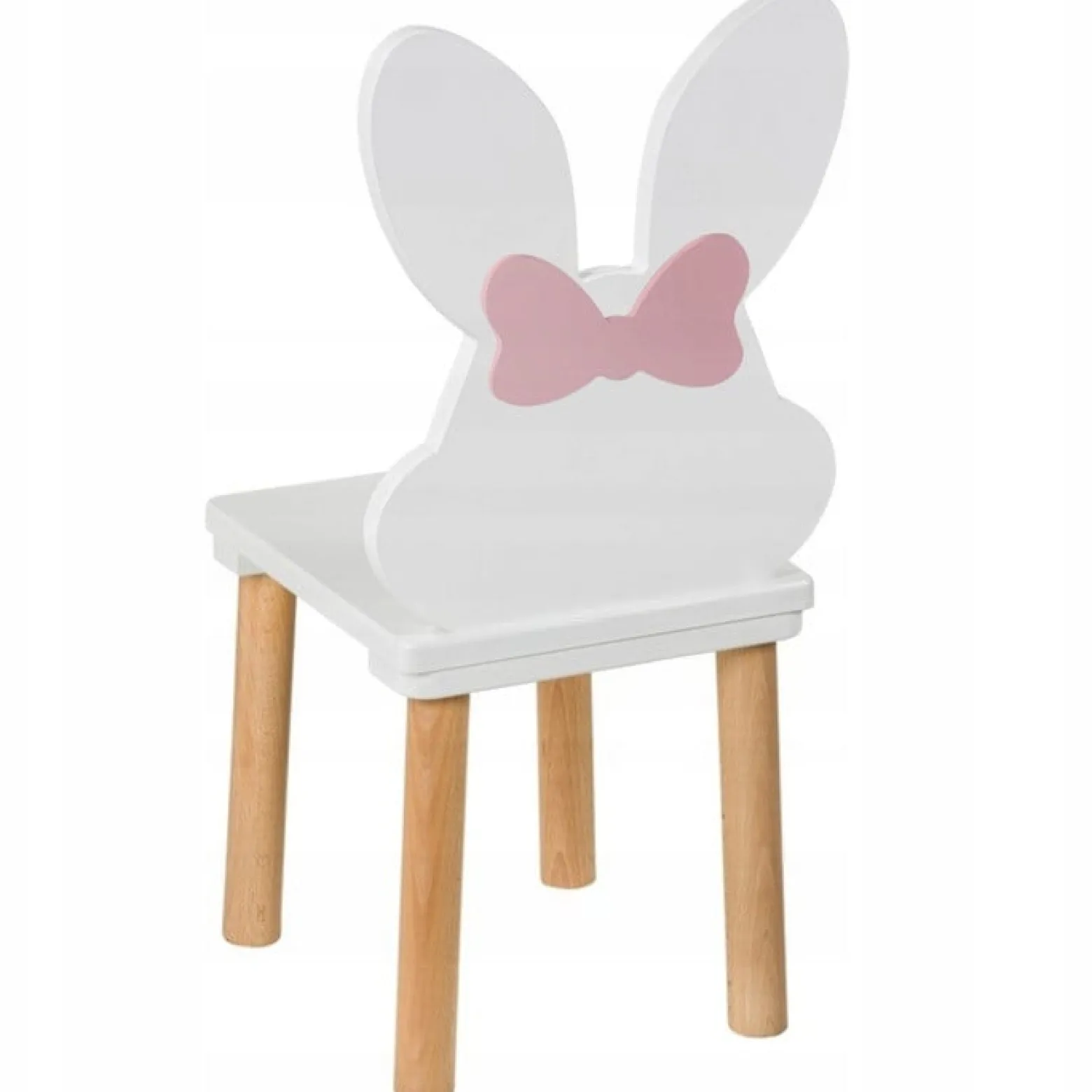 Stolik 50/60 cm i dwa krzesełka królik kokarda