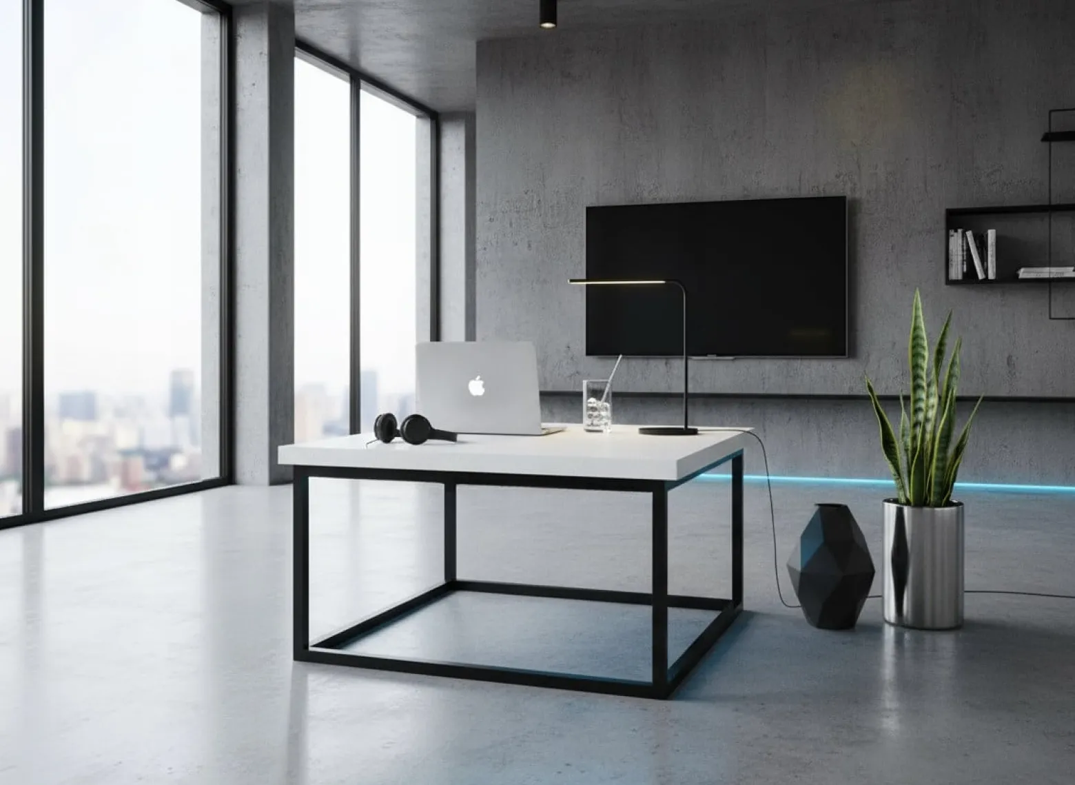 Stolik do salonu kawowy ława Biały do wyboru Stelaż Czarny 120 x 60 x 48 CM
