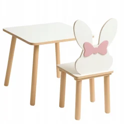 Stolik i krzesełko dla dzieci Królik z kokardą 50cm