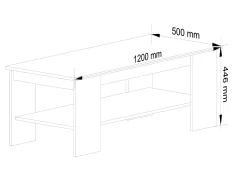 Stolik kawowy AKORD KAMI Biały 120 cm Biały mat 120x50x45 cm